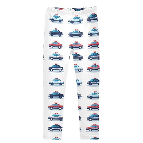 Boccsty Warning Lights Red Blue Police Car Girls Leggings Kids Yoga Pants Dance Active Tights 4T