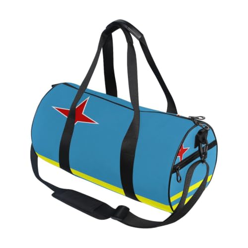 Bolsa de lona para viajes y deportes con bandera de Aruba integrada