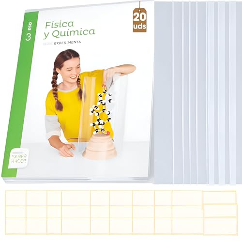 20 Forros de Libros Adhesivos Ajustables 42x30cm - Forros de Libros Escolares con Solapa Ajustable y Autoadhesivos - Cubierta de libro DIN A4 - Protector de Libros Colegio - Funda Libros Transparente
