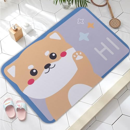 Image of UMAI X SAVYA Home Multipurpose Mat for Kids Bedroom, Play Area, Living Room, Bathroom, Shower | 60 x 40, Lavender | Anti-Skid, Cartoon Design