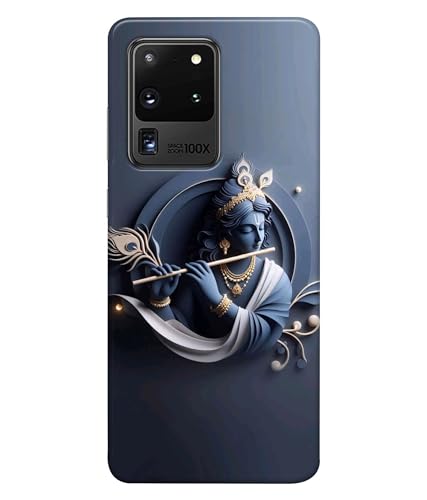 Image of Lord Krishna 3D Effect Printed Hard Back Case Cover Compatible for Samsung Galaxy S20 Ultra (Multicolor) - D1661