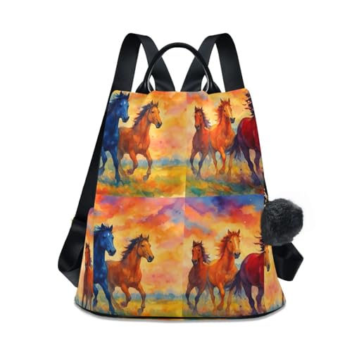 Sac à dos au galop coloré haut de gamme en toile robuste et poignée en cuir