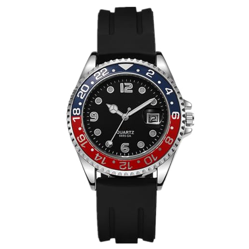 JOATVEE Relojes para hombre Reloj de cuarzo analógico deportivo casual impermeable de acero inoxidable para hombres con reloj de pulsera de moda de silicona con fecha, Rojo - Silicona, Correa JOATVEE Relojes para hombre Reloj de cuarzo analógico deportivo casual impermeable de acero inoxidable para hombres con reloj de pulsera de moda de silicona con fecha, Rojo - Silicona, Correa