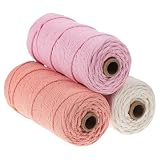 Filo di Cotone Colorato per Uncinetto e Artigianato, 3 Gomitoli