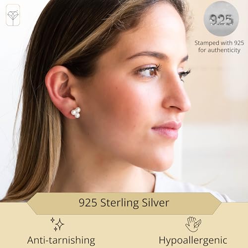 Freshwater Pearl Earrings for Women in Sterling Silver | Sterling Silver Pearl Earrings in Various Styles by MAX + STONE3