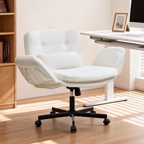 DRMBOOK Dual Layer Criss Cross Legged Chair, Comfy Rolling...