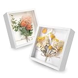 WISYOK 3D Bilderrahmen zum Befüllen 22x22cm, 2pcs 3D Objektrahmen Tiefer 3cm, Tiefer Rahmen für Wand & Desktop, Shadow Box für Fotos, Objekte, Hochzeitsstrauß, DIY Kunstwerke (Weiß)