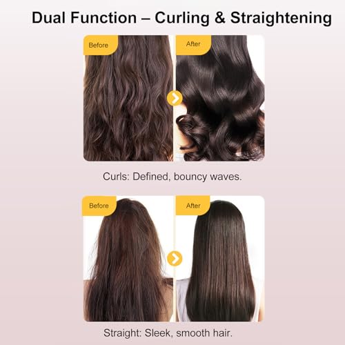Plancha para el cabello inalámbrica portátil con peine, calefacción MCH, control de iones negativos, batería recargable de 6800 mAh, cepillo para rizar y alisar (modelo GT2501) miniatura 4