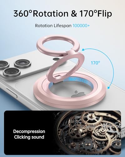 Image of SYNCWIRE Magnetic Phone Ring Holder, for MagSafe Phone Grip Stand Kickstand | 360 Rotation, Double-Sided Magnet, Cell Phone Grip Finger Holder, for iPhone 17 16 15 14 13 12 Pro Max, MagSafe Accessories