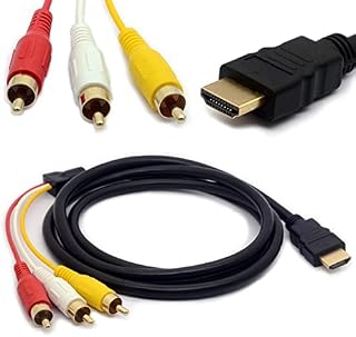 HDMI Male to 3 RCA Cable Audio Video AV Adapter Extension Code for HDTV DVD 1080P and Most LCD Projectors Transmitter (NO SIGNAL CONVERSION FUNCTION)- 1.5m/5ft Long