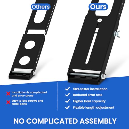 Image of Window AC Support Bracket No Drilling: Heavy Duty Adjustable Air Conditioner Holder Bracket Holds Up to 300lbs, Qick Install Fit Single & Double Hung Windows for 5000-24000 BTU AC Units