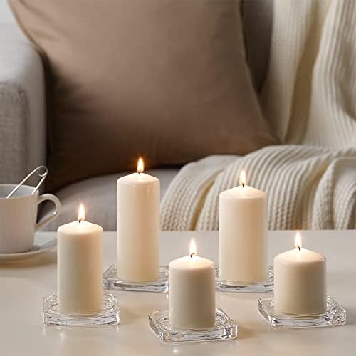 PHG Decorative Long-Lasting Pillar Candle Set | Slow Burning Candle Set | Giant Candle Set for Home Decor with 150 Hour Burn Time | Smokeless Votive Candles Set | White | (Pack of 2)