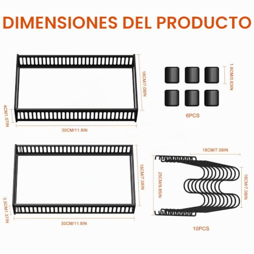 Miniatura 5 de Haoruifu Organizador De Sartenes Con 10 Compartimentos Ajustables, Soporte Expandible De Cocina, Soporte Para Ollas De Metal, Organizador De Utensilios De Cocina Extensibl, Soporte Sartenes De Cocina
