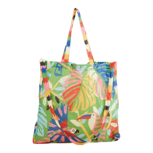Bolsinha Me Leva Bosque dos Pássaros Farm Dobrável Sacolinha Saco Mochila Praia Piscina Passeio Mercado Passeio Com Alça Original Farmete