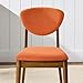 Best Choice Products Dining Chairs Set of 2, Mid-Century Modern Upholstered Wood, Armless w/Seat Cushion, Padded Backrest - Walnut/Burnt Orange
