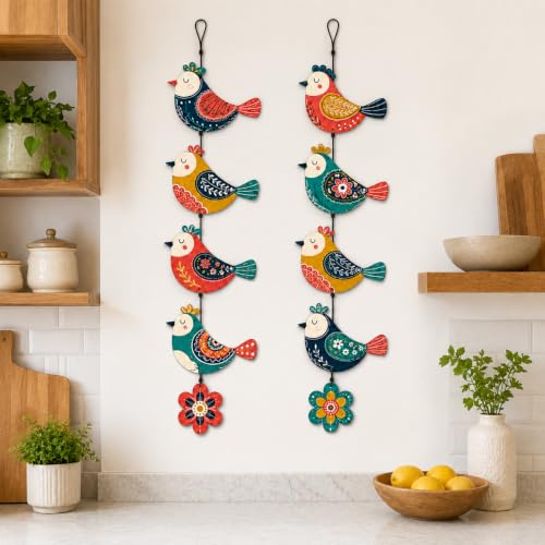 Image of Zesta Wooden Wall Hanging Decorative Items /Hanging Home Wall Decor Items /MDF Decoration Items for Home /Cute Wall Art For Living Room /Home Decor Items Living Room (Birds Toran 1)