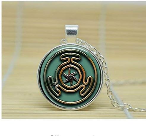 Wheel of Hecate Symbol Pendant Jewelry Glass Cabochon Necklace