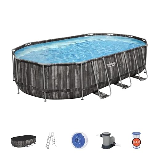 Bestway 5611R - Juego De Piscina Fuera De Tierra Power Steel Ovalado, 610 X 366 X 122 Cm