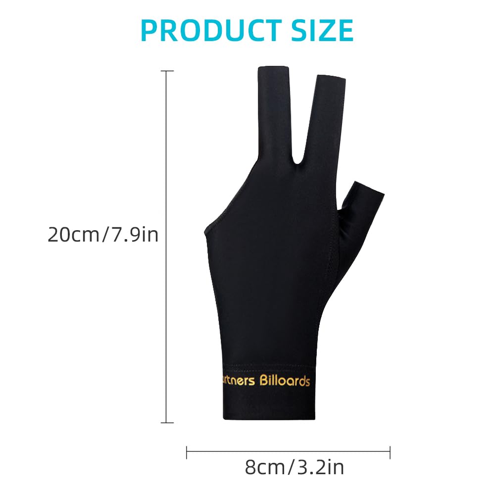 PolyMath Billiard Gloves 10Pcs/Set 3 Open Fingers Billiard