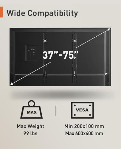 Image of BIG VUE Heavy Duty Led TV Ceiling Mount Adjustable Bracket Fits 32-75 Inch LCD LED 4K TVs, Flat & Curved Screen Display, Adjustable Height Telescoping Tilt and Swivel | Holds Up to 99 lbs