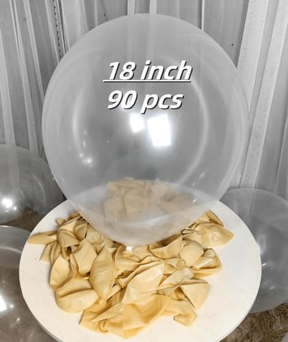 Image of 90 Pack Clear Balloons 18 Inch Clear Balloon - Stunning and Versatile Decorations for Any Occasion ZWZLIULIAN
