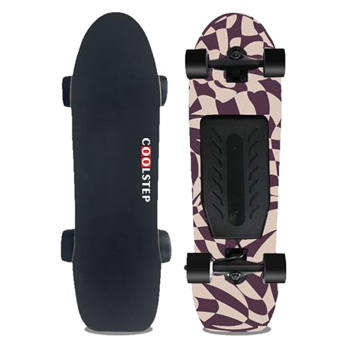 GLWABOMARS Longboard Cruiser mit Fernbedienung,400W-Doppelmotor, Höchstgeschwindigkeit 26MPH,Reichweite 4 Geschwindigkeitseinstellungen,elektrische Skateboards für Erwachsene, Anfänger. Singledrive-B