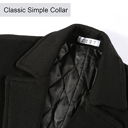 BOJIN Mens Trench Coat Wool Blend Top Pea Coat Winter Long Single Breasted Classic Stylish Business Overcoat4