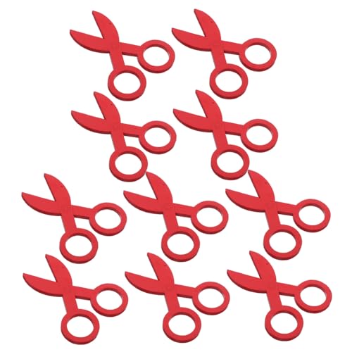 FELTECHELECTR 10pcs Scherenspielzeug Für Studentische Schere Süße Zurück Zu Schulbedarf Kindersicherheitsschere Sicherheitsscheren Für Vorschulspielzeug Vorschulzubehör Rot Hölzern