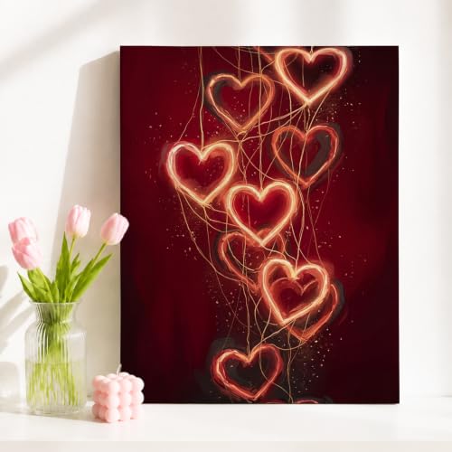Lienzo decorativo de corazones: renueva tus paredes vacías con arte moderno