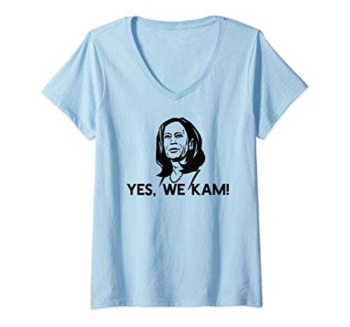 Damen YES WE KAM! Elect Vice President Kamala Harris Meme T-Shirt mit V-Ausschnitt