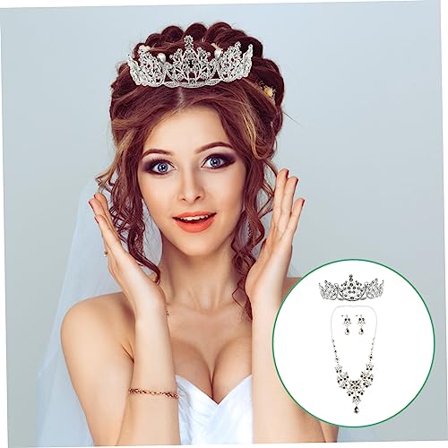 Joyas para mujer collar pendientes boda y tiara duradera para fiestas compromiso 4