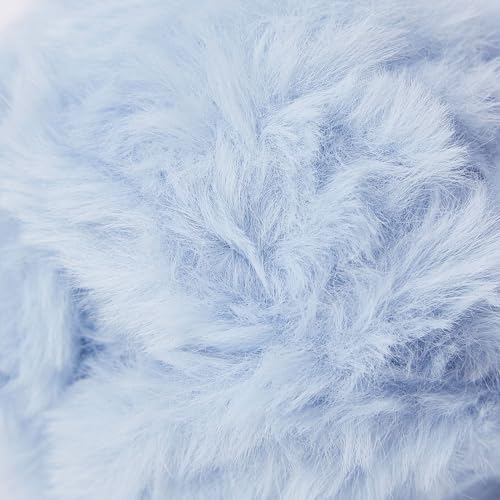 NICEEC Faux Fur Yarn Super Soft, Chunky & Fluffy, Eyelash Yarn for Crochet & Knitting(Total Length 210yds/10.6oz) - Mist Blue/300g by NICEEC - Image 3