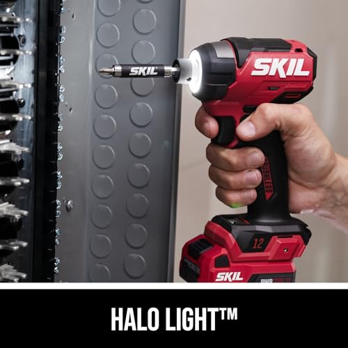 SKIL PWR CORE 12V Brushless 1/2 In. Compact Variable Speed Drill Driver & 1/4 In. Hex Compact 3-Speed Impact Driver Kit, Includes 2.0Ah Battery and 20W USB-C Charger - CB8429A-11 thumbnail 3