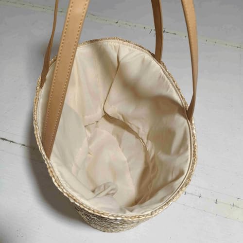 Banana Purse Straw Woven Banana Embroidered Bucket Bag Large Shoulder Bag Trendy Fruit Purse for Women4