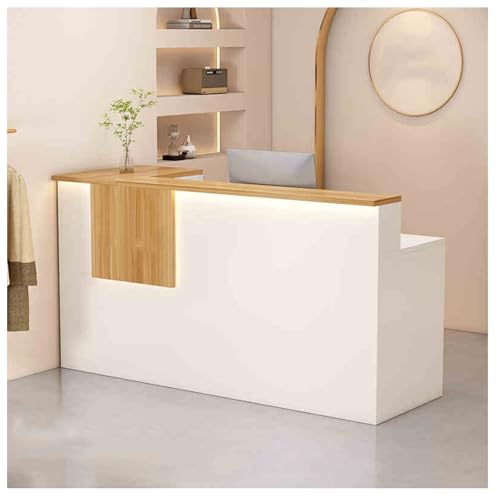 SXZenSpace Mostrador de recepción en Forma de L con cajones, mostrador de Caja Moderno para Espacios pequeños.