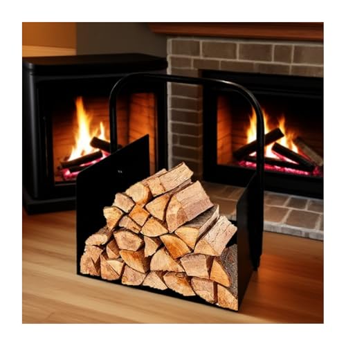 Estante de leña en forma de U para uso en interiores y exteriores, estante de almacenamiento resistente y duradero para chimenea, barbacoa y patio
