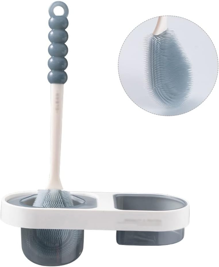 Toilet Brush Holder Toilet Brush Holder Household Wall-Mounted Toilet Brushs Bathroom Long Handle Toilet Cleaning Brush Modern Creative Toilet Bowl Brush Rack Toilet Brush Holders(C)