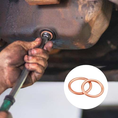 10 anillos de drenaje de aceite M16 x 22 x 2 mm, arandelas de cobre para motor de coche, piezas de repuesto, accesorios de mantenimiento, compatible con modelos Peugeot, servicio de vehículo - imagen 5