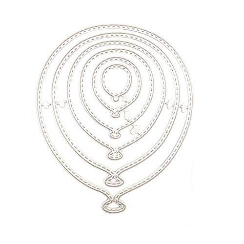 beautyshoppingstore Die Cuts,Balloons Party Festival Invitation Card Cutting Dies Cut Stencils for DIY Scrapbooking Album Decorative Embossing Paper Dies Card Making, Silver, 10.6x8.8cm 4.17X3.46