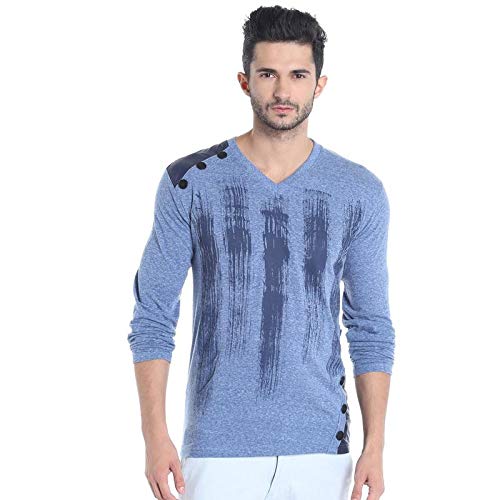 Campus Sutra Men's Vneck Design Tshirt