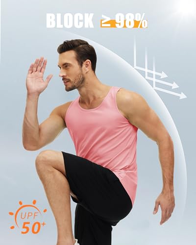 MAGCOMSEN Men's UPF 50+ Tank Top Quick Dry Summer Workout Muscle Sleeveless Shirts for Swim Beach Bodybuilding2