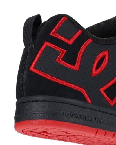 DC Men's Court Graffik SE Skate Sneaker, Dark Grey/RED, 133