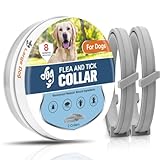 UDyoude Flea Collar for Dogs, Tick and Fleas Collar for Large Dog, Adjustable Dog Tick Collars for Medium & Large Breeds, Sturdy with 8 Months Protection-Pack of 2