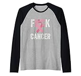 fck cancer nastro rosa sopravvissuto guerriero combattente di consapevolezza maglia con maniche raglan