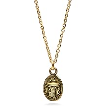 Egyptian Scarab Pendant Necklace - Mini - Antique Gold Plated