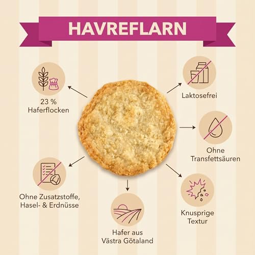 Gille Schwedische Hafertaler Havre flarn, 600 g Haferkekse, knusprig & laktosefrei, mit 23% Haferflocken, traditionelles Gebäck aus Schweden