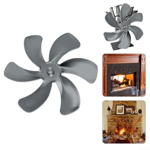 Ventilador ecológico de 6 cuchillas para quemadores de leña, alimentado por calor, maximiza la distribución del calor sin electricidad (gris) Ventilador ecológico de 6 cuchillas para quemadores de leña, alimentado por calor, maximiza la distribución del calor sin electricidad (gris)