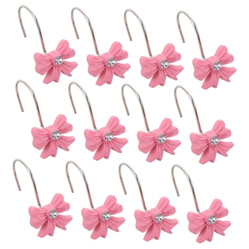 Cabilock 12piezas Ganchos Deslizadores Nudo De Lazo Resistentes para Cortinas De Ducha Fácil Instalación