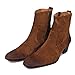 OSSTONE Dress Boot For Men Leather Chukka Designer Boots Casual Heel Shoes Zipper-up By OTTO ZONE JY002 Brown Suede 12