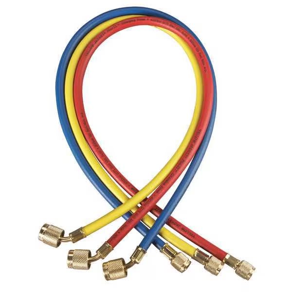 Manifold Hose Set, Low Loss, Connection Size 1/4 in Female, 45 Deg Angle, Number of Hoses 3, 60 in L, Mfr: 22985-A